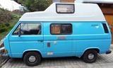 Volkswagen T3 Caravelle, Wohnmobil, H Kennzeichen, Oldtimer - blaue Volkswagen T3 Caravelle