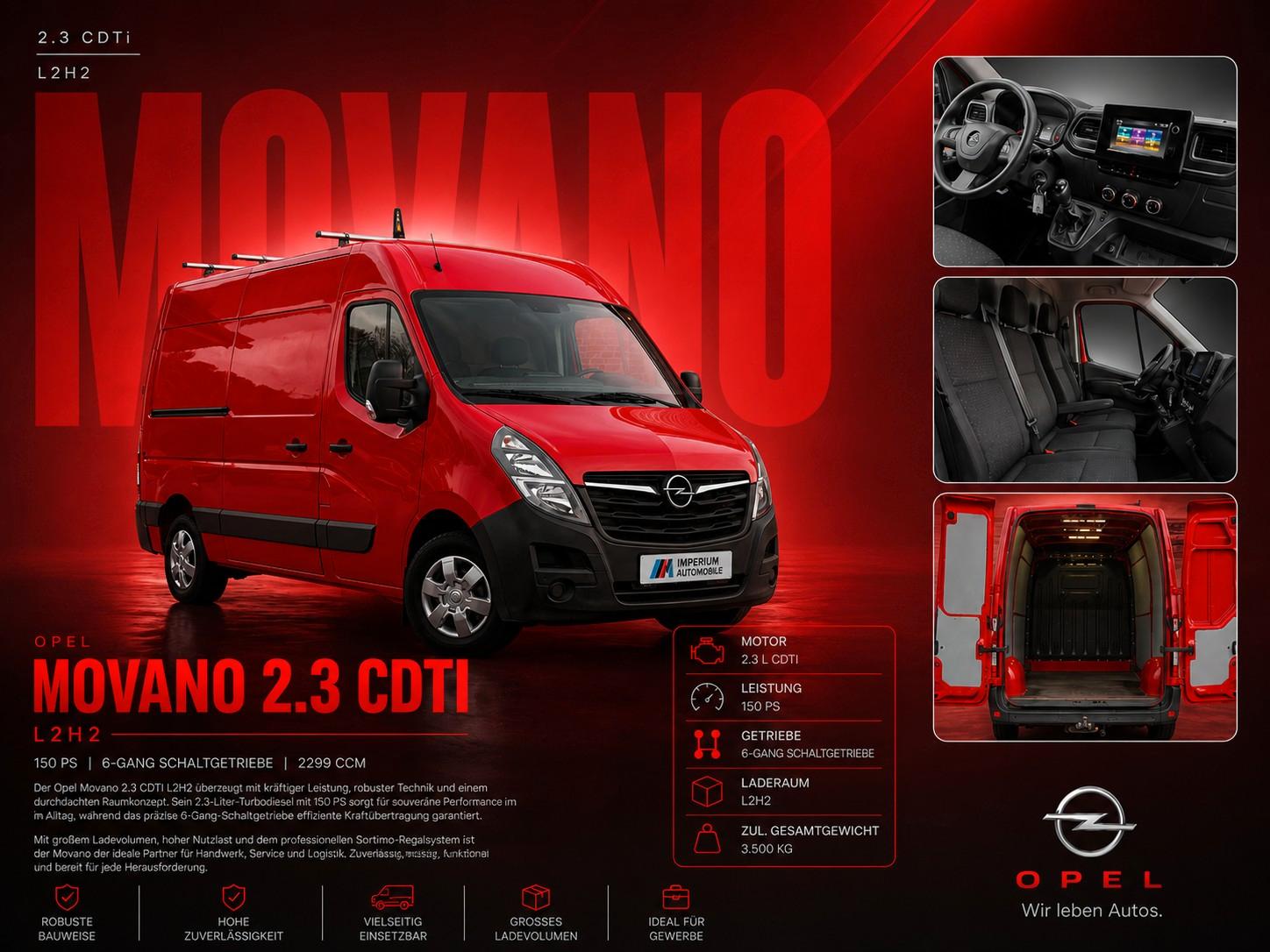 Opel Movano B 2.3 CDTi L2H2 3,5t *KLIM*NAV*CAM*AHK*BT