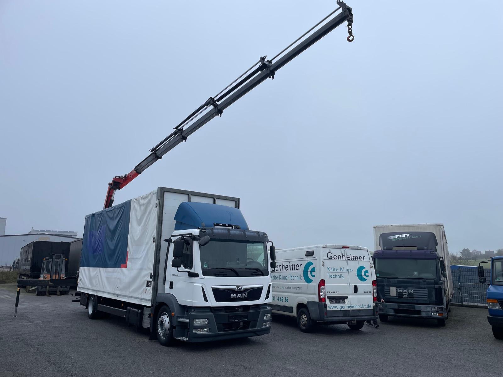 MAN TGM 18.340 Pritsche/Plane mit HMF-1520 Ladekran