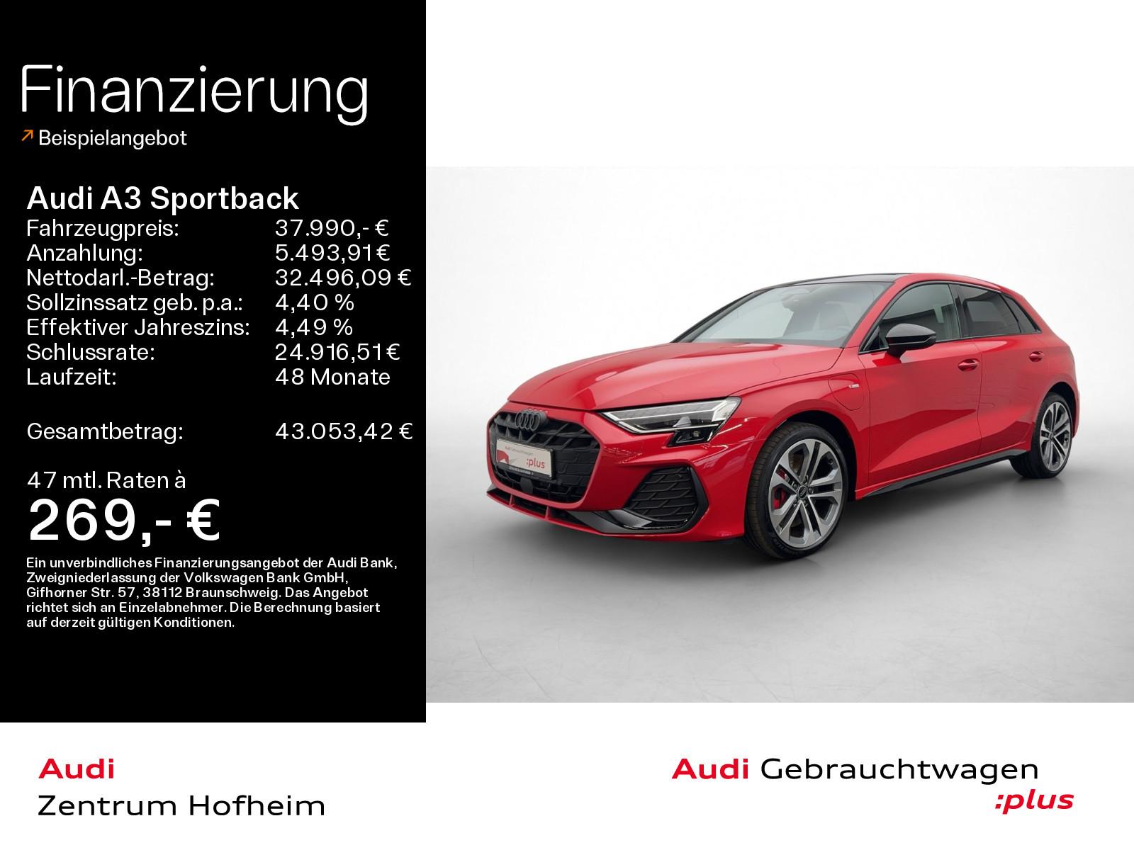 Audi A3 Sportback 45 TFSIe 2x S line S tro*Pano*LED*V