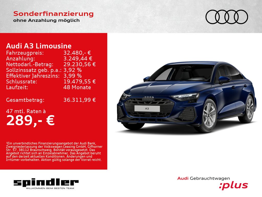 A3 Limousine S-Line TDI S-tronic / CarPlay, LED