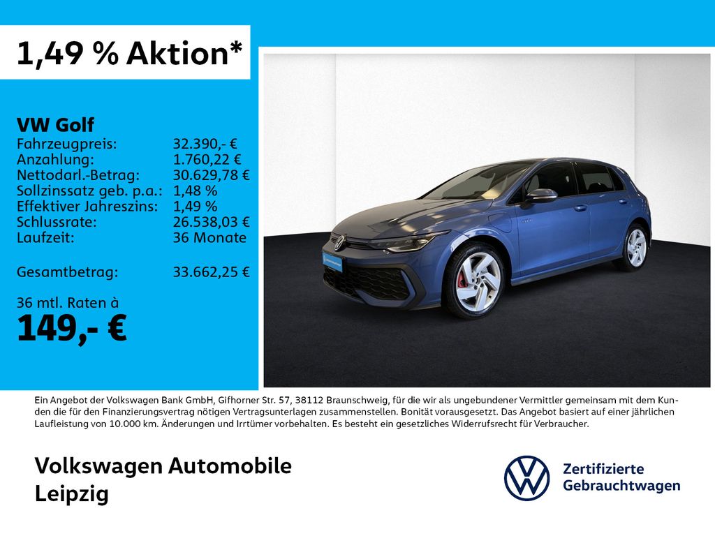 Abbildung Leasingangebot Volkswagen Golf GTE*ACC*Navi*HuD*APP*5J.-Garantie*Einparkh.