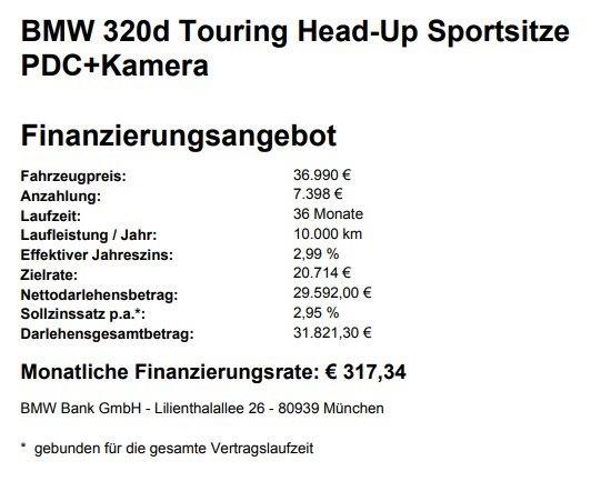 BMW 320d Touring Head-Up Sportsitze PDC+Kamera