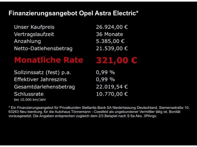 Astra Electric L ST EDITION 54kWh AT+LED LICHT+N