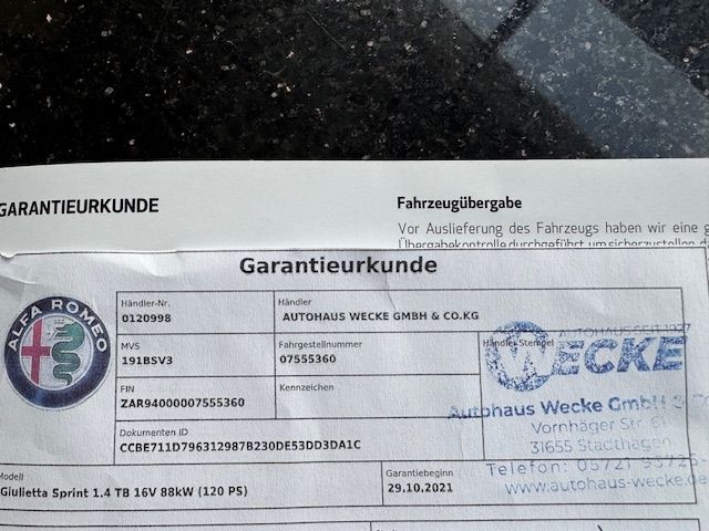 Fahrzeugabbildung Alfa Romeo Giulietta Sprint NAVI 18" ALU - TOP