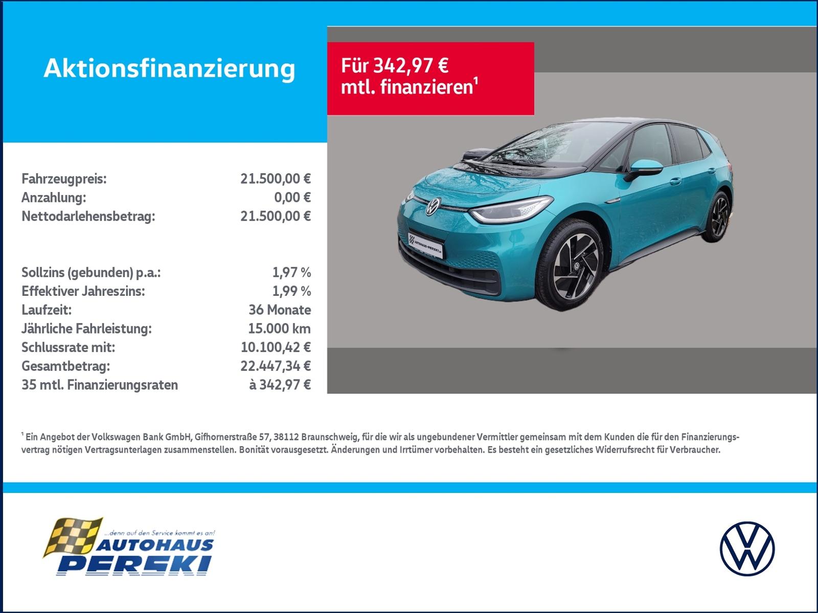 Volkswagen ID.3 Pro Family 107 kW 1-Gang Autom.  KLIMA, NAV