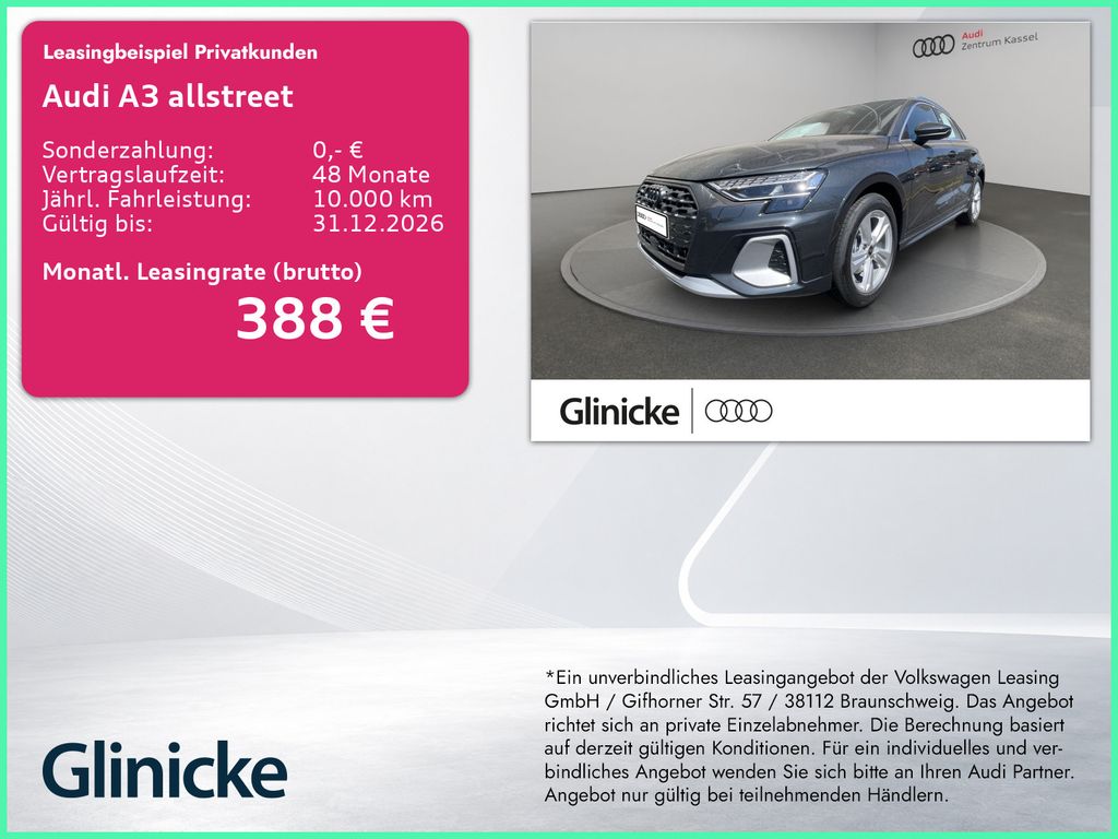 A3 allstreet TFSI LED AHK Kam. Assistenzpaket+