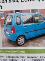 Opel Agila 1.2 12V Color Edition blau, EUR... - Opel Agila: 12