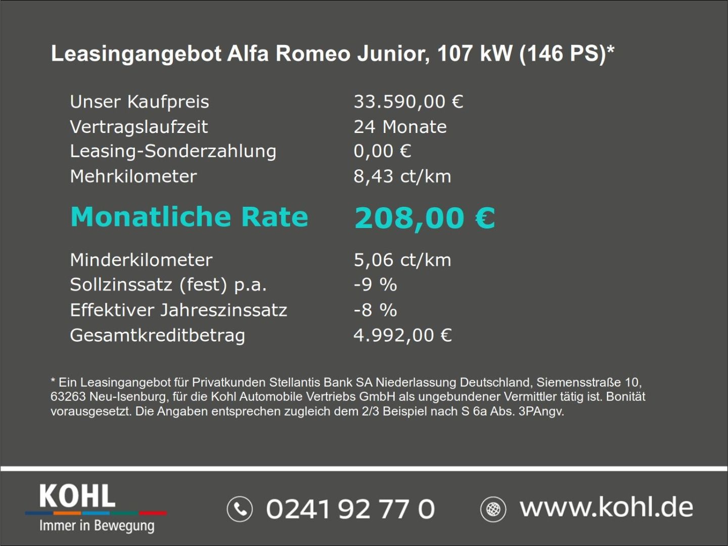 Alfa Romeo Junior Ti Ibrida 1.2 VGT Hybrid 145PS Navi Rückf imagem 3