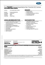 Ford Transit Pritsche L3 DoKa Navi ACC Kamera Totwink - Ford Neuwagen: Ka