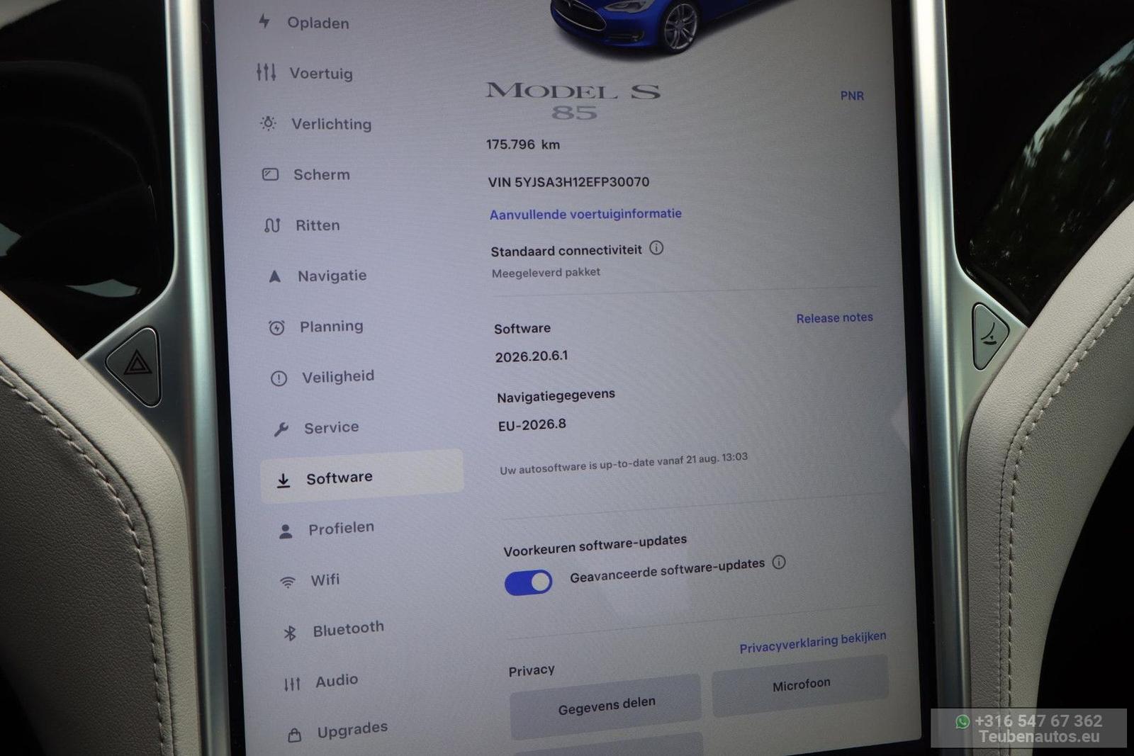 TESLA MODEL S 85 367 CH – 85 KWH – 87 % SOH – 175 763 KM – TOIT PANO – CAMÉRA – SIÈGES ÉLECTRIQUES – JANTES 19" – 2 CLÉS
