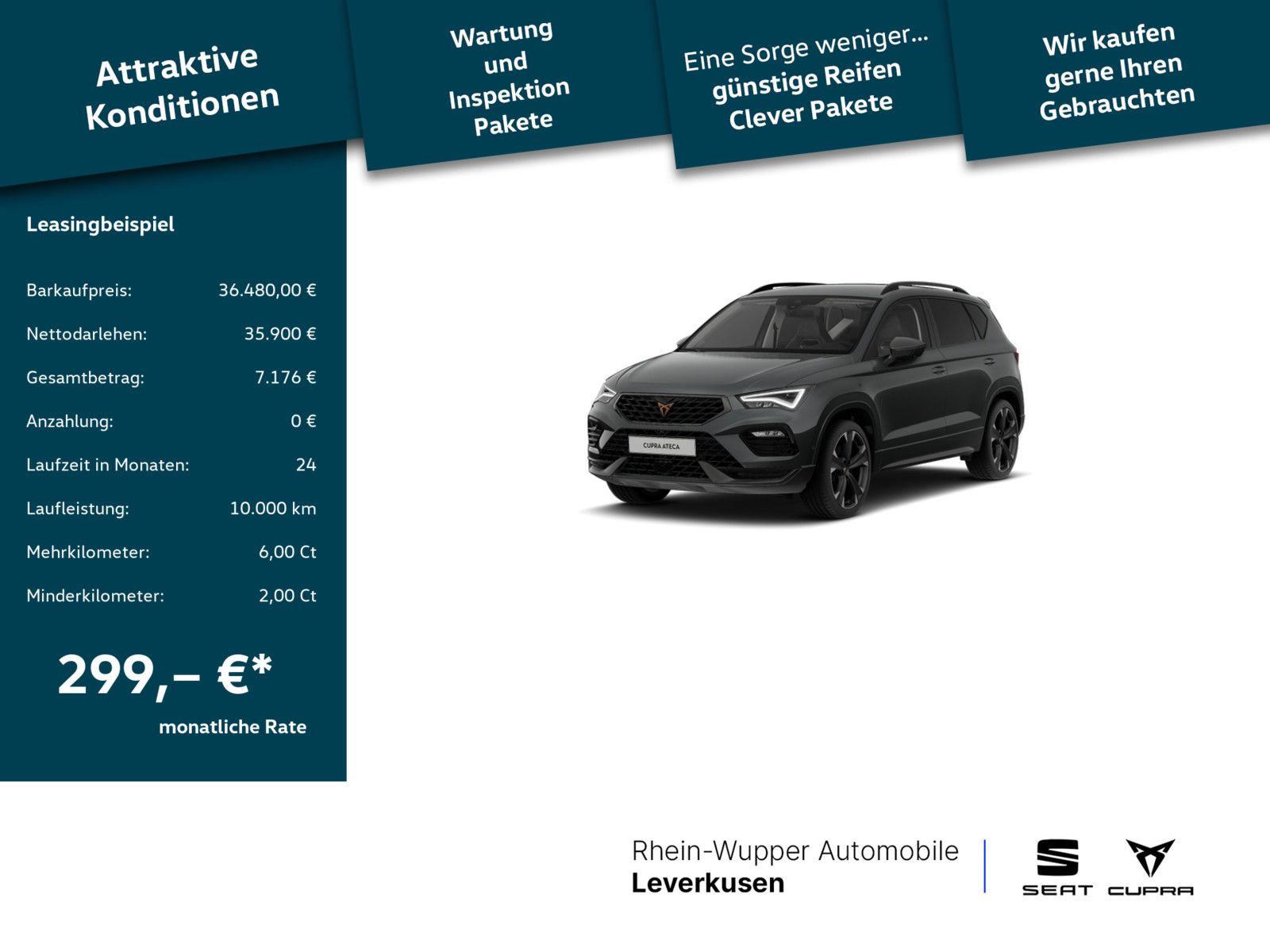 Cupra Ateca TSI CARPLAY AHK LED ACC NAVI KAM SHZ PDC