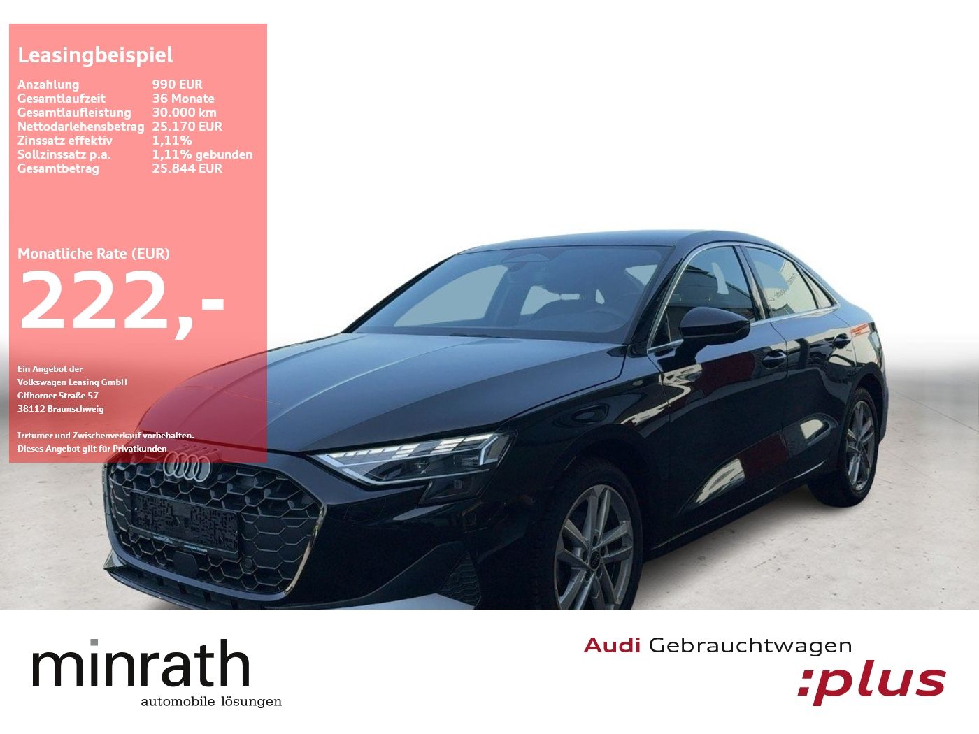 Audi A3 Limousine 35 TDI advanced APP+DAB+VIRT+ACC