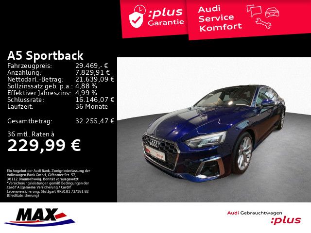 A5 Sportback 40 TFSI QUATTRO S LINE LED+NAV+PANO