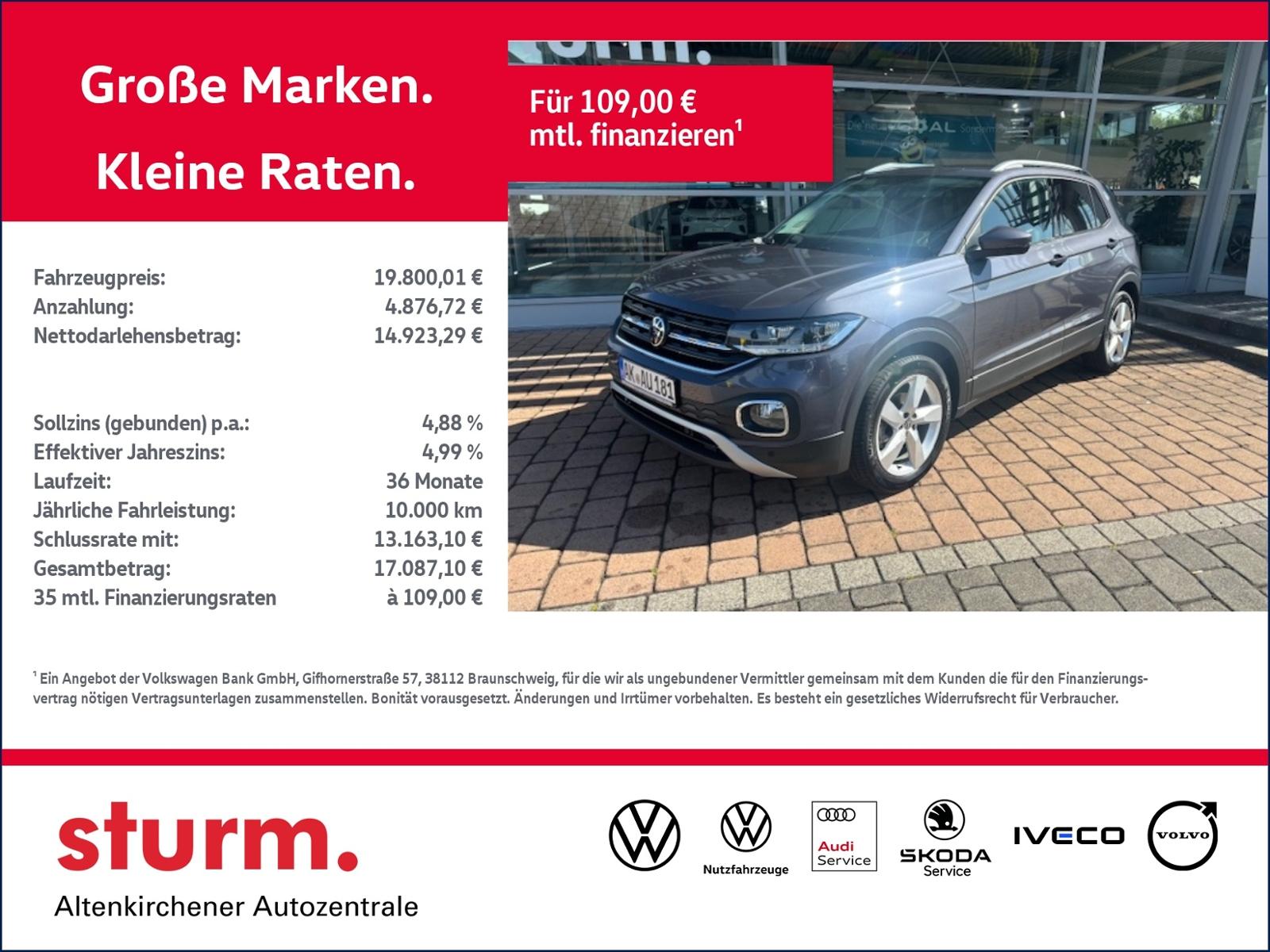 Volkswagen T-Cross Style 1.0 TSI *LED, Kamera, SHZ*