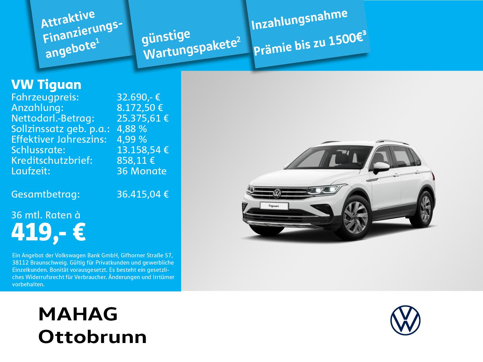 Volkswagen Tiguan Elegance 1.5 TSI Leder Massage IQ.Light N