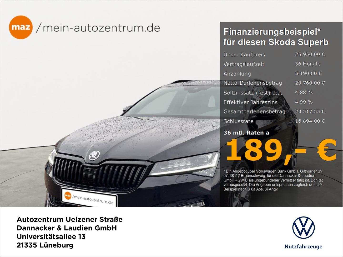 Skoda Superb Combi 2.0 TDI Sportline Alu LED AHK Kamer