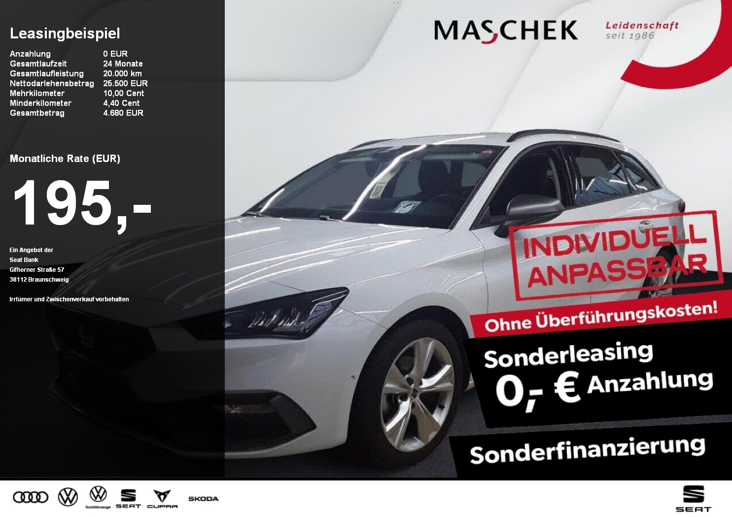 Seat Leon ST FR 1.5 TSI Sonderleasing Navi Rear View