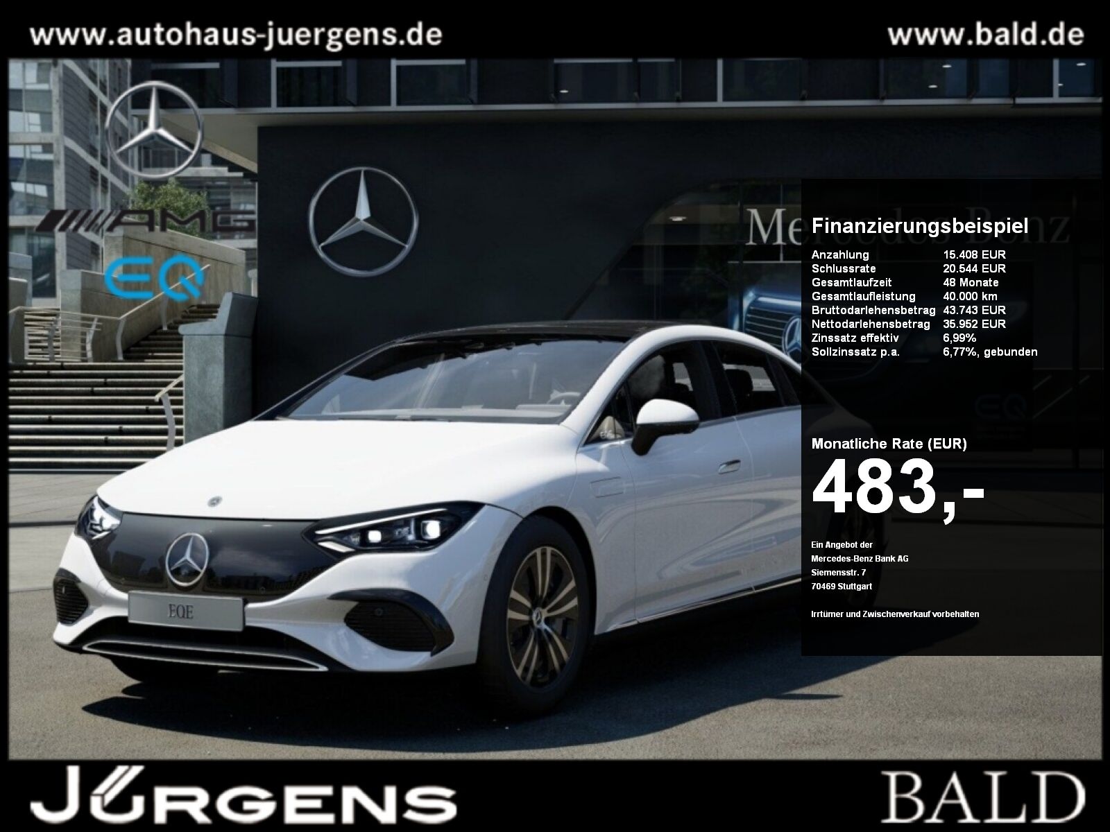 Mercedes-Benz EQE 350 Burm Pano Digital Distr Memo Ambiente