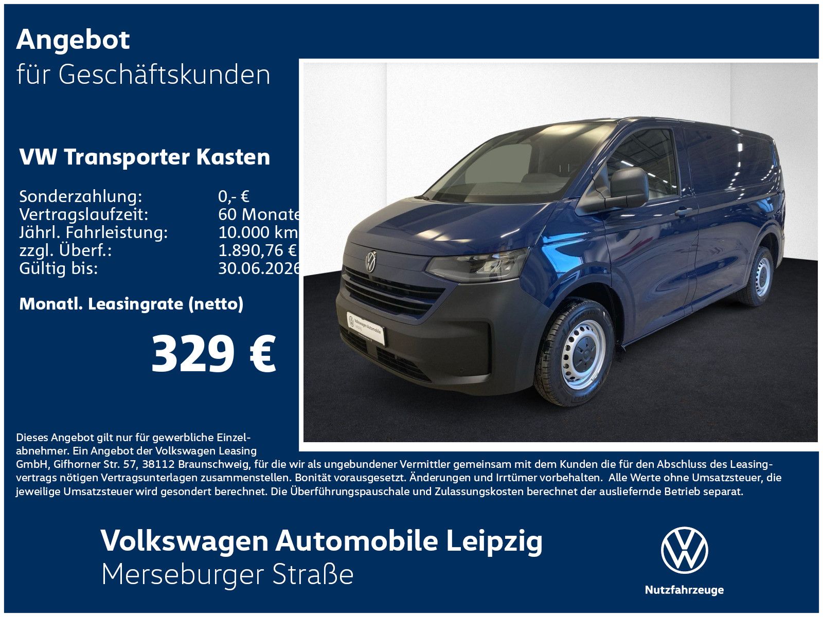 Volkswagen Transporter Kasten TDI 81 kW Preisvorteil 9907€