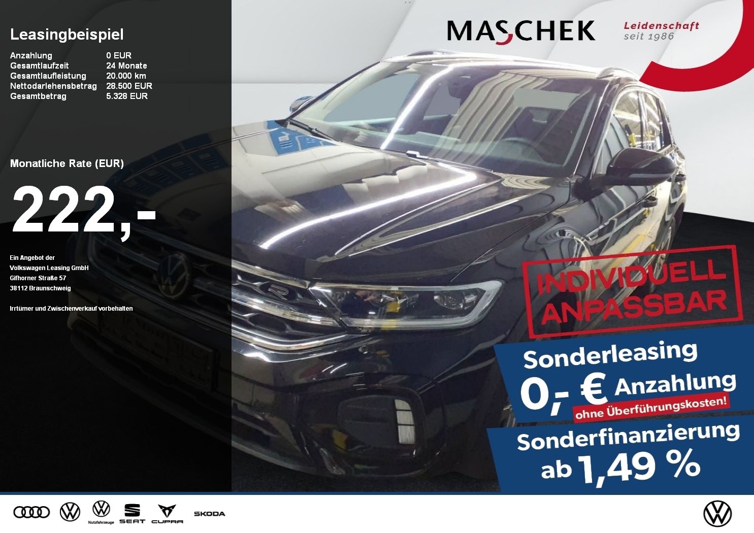 Volkswagen T-ROC R-Line 1.5 TSI DSG Sonderleasing ohne zzgl