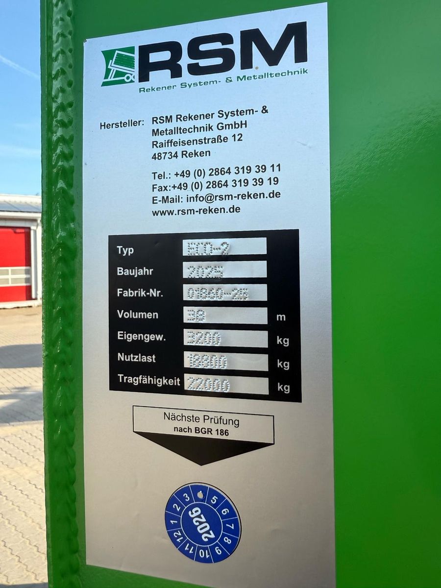 Fahrzeugabbildung Andere RSM Abrollcontainer 38m³ mit hydr. Heckklappe