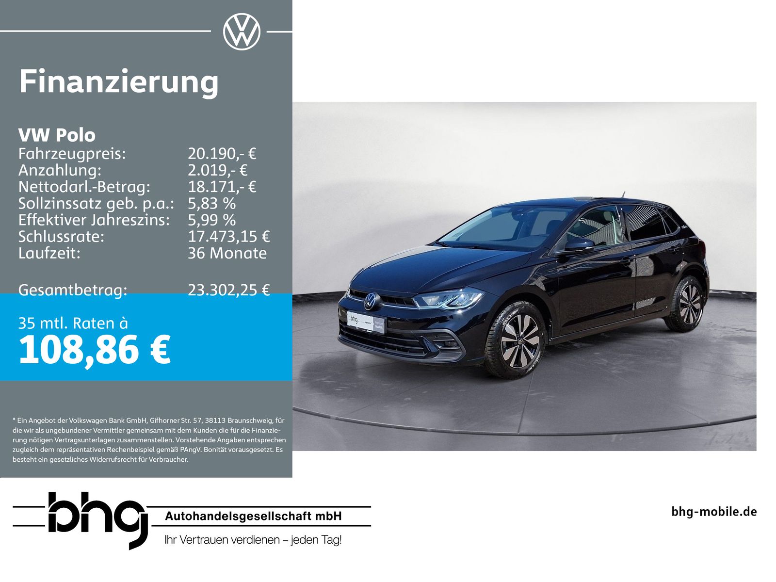 Volkswagen Polo Life 1,0 l TSI OPF AHK ACC Front-Lane-Assis