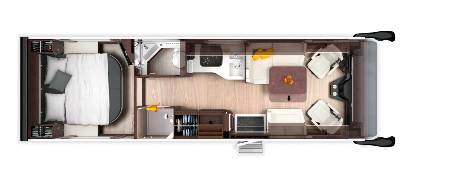 Morelo LOFT 84 M GASTANK HUBBETT 2X KLIMA HYDRAULSTÜTZE