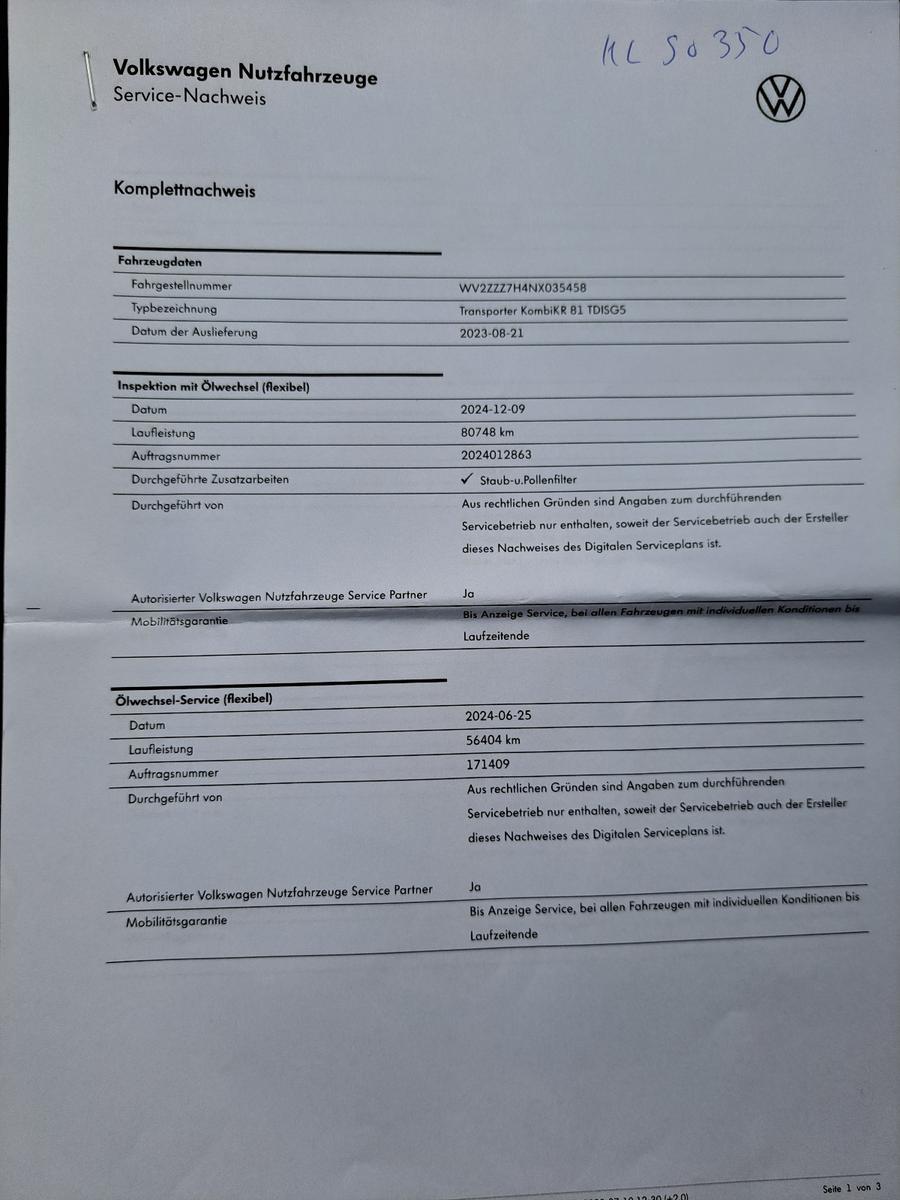 Volkswagen T6.1 9-Sitze*Klima*PDC*Scheckheft*8fach*HUneu