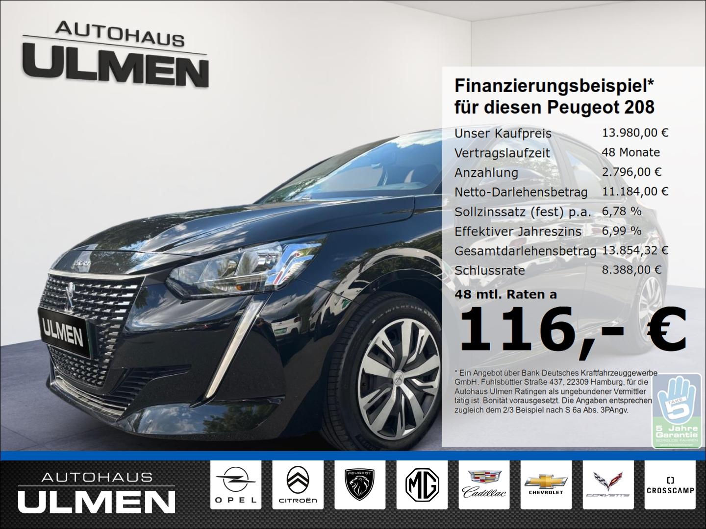 Peugeot 208 Active Pack 100 Klima DAB Spurhalteass. Verk
