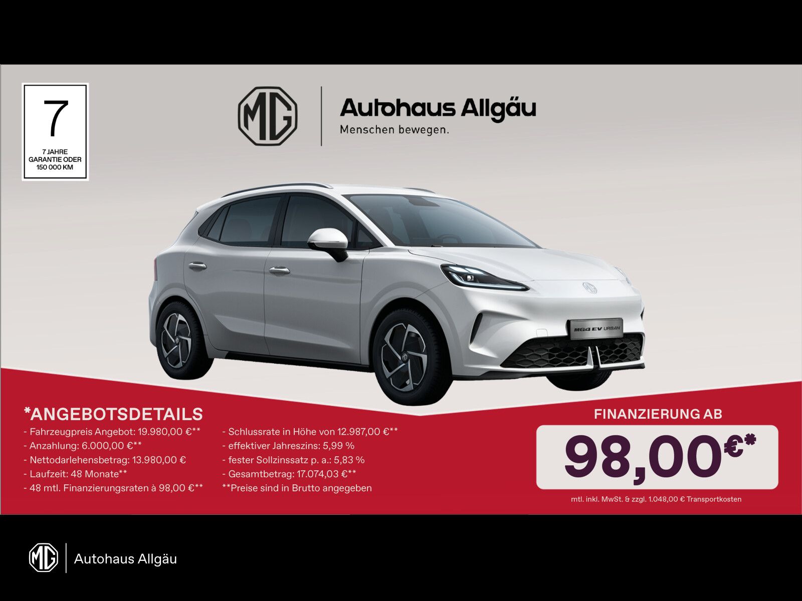 MG 43kWh Com inkl. Transportkosten + Auslieferpaket