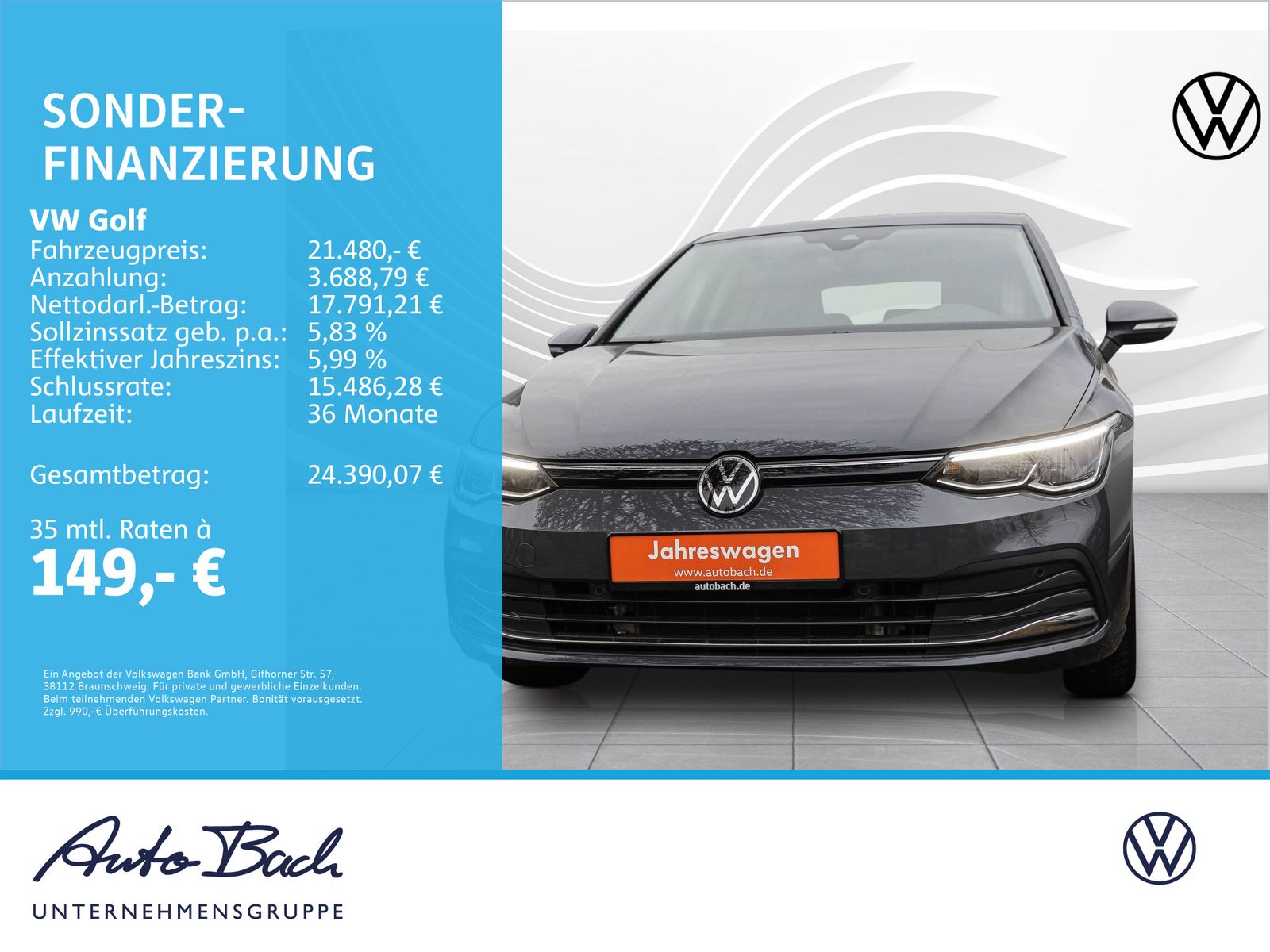 Volkswagen Golf VIII 1.5 eTSI "MOVE" DSG Navi LED Standhzg  imagem 2