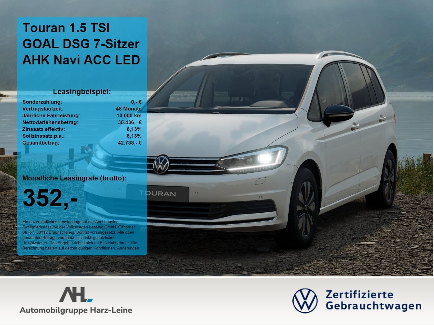 Volkswagen Touran 1.5 TSI GOAL DSG 7-Sitzer AHK Navi ACC LE