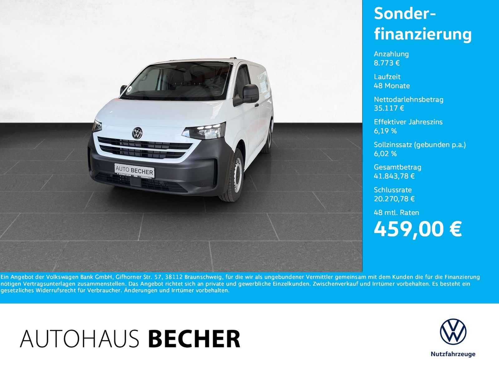 Volkswagen T7 Transporter Kasten 2.0 TDI 6-Gang KR /AHK/Car