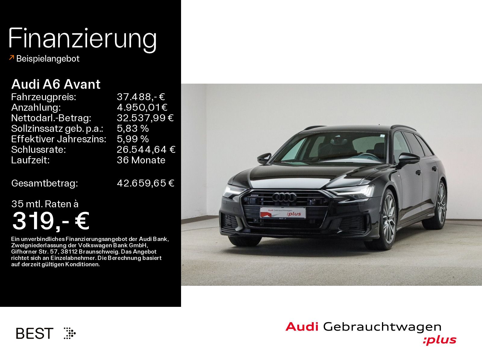 Audi A6 Avant 2 x S line 45 TDI qu. AHK*HUD*B&O*Matri foto 1