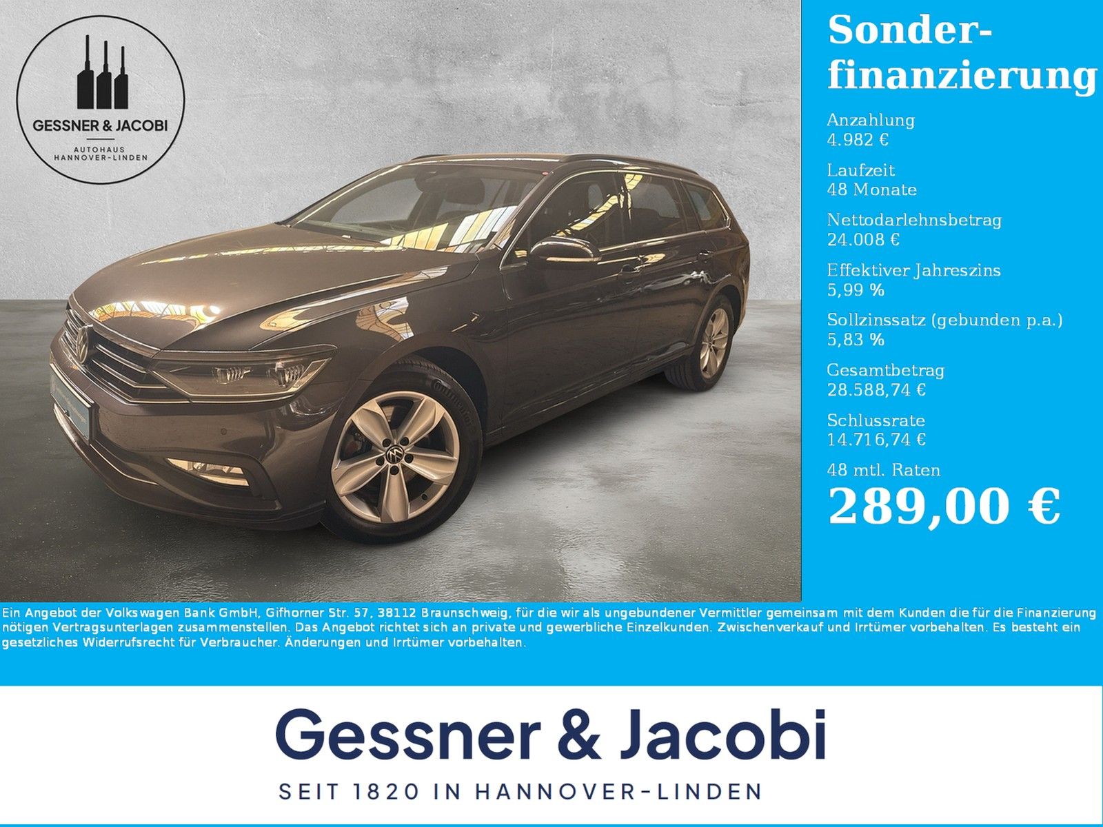 Fahrzeugabbildung Volkswagen Passat Variant 2.0 TDI Business AHK Kamera AppCo