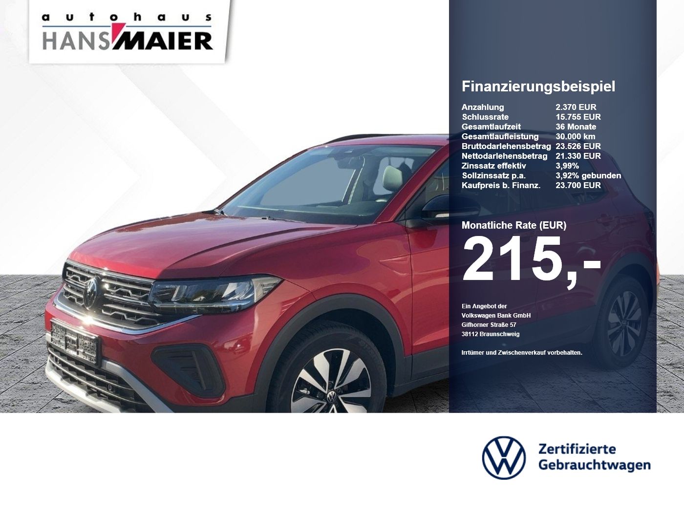 Volkswagen T-Cross Goal 6-Gang AHK RearView LED PDC ACC GJR foto 1