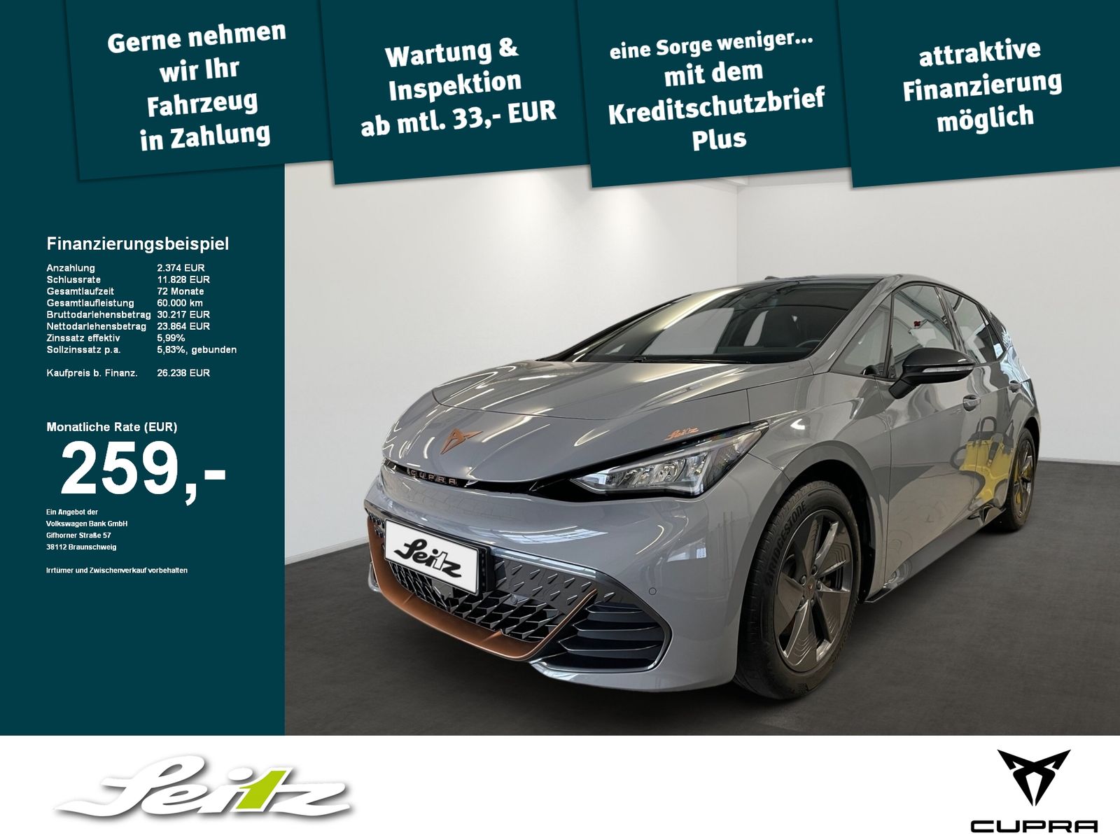 CUPRA Born *LED*KAMERA*NAVI*SITZHZG*FULL LINK*TEMPOMAT