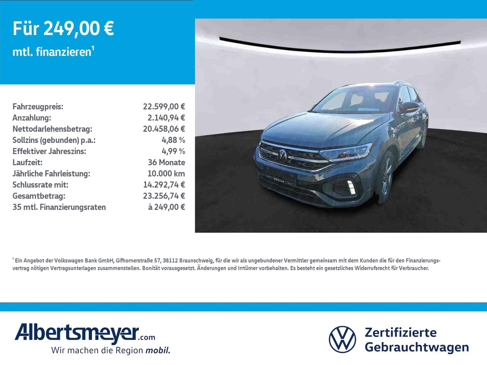 Volkswagen T-Roc 1.0 TSI R-Line +NAVI+LED+KLIMA+LM