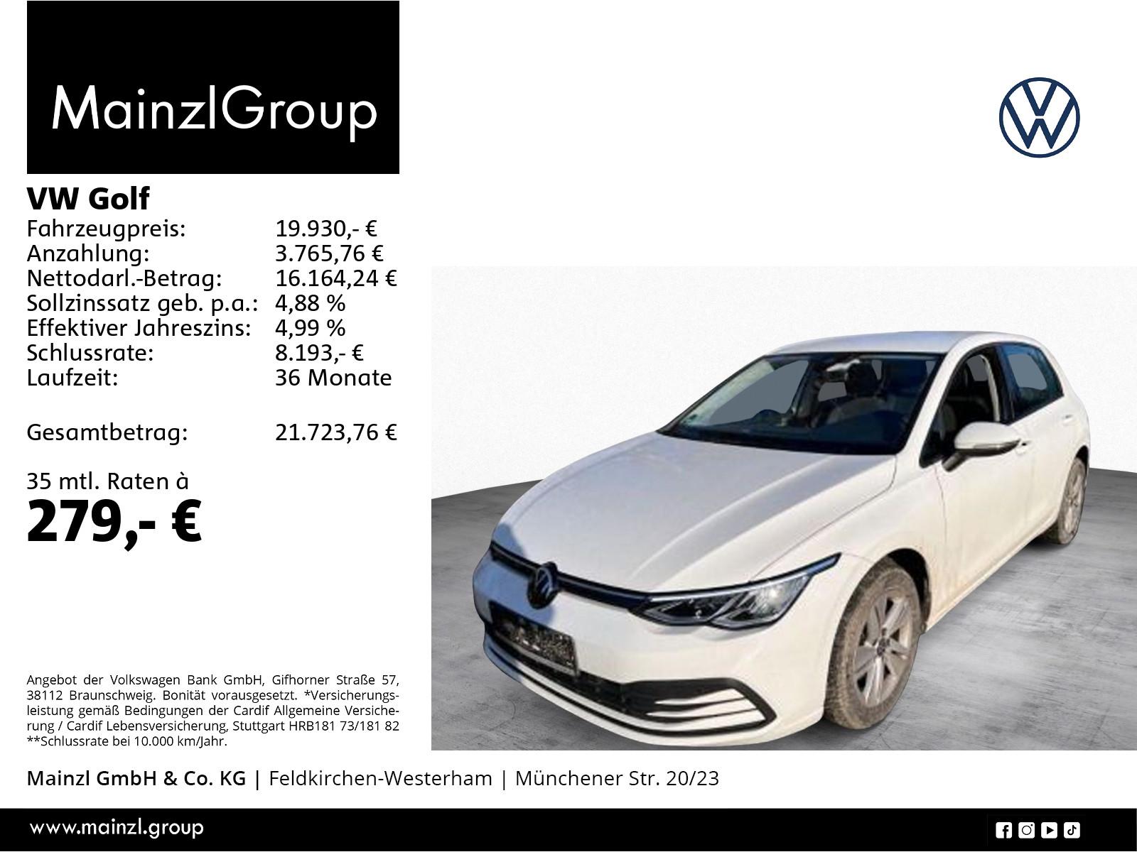 Volkswagen Golf 1.0 TSI Life AHK Carplay 2xPDC Alu Virtual