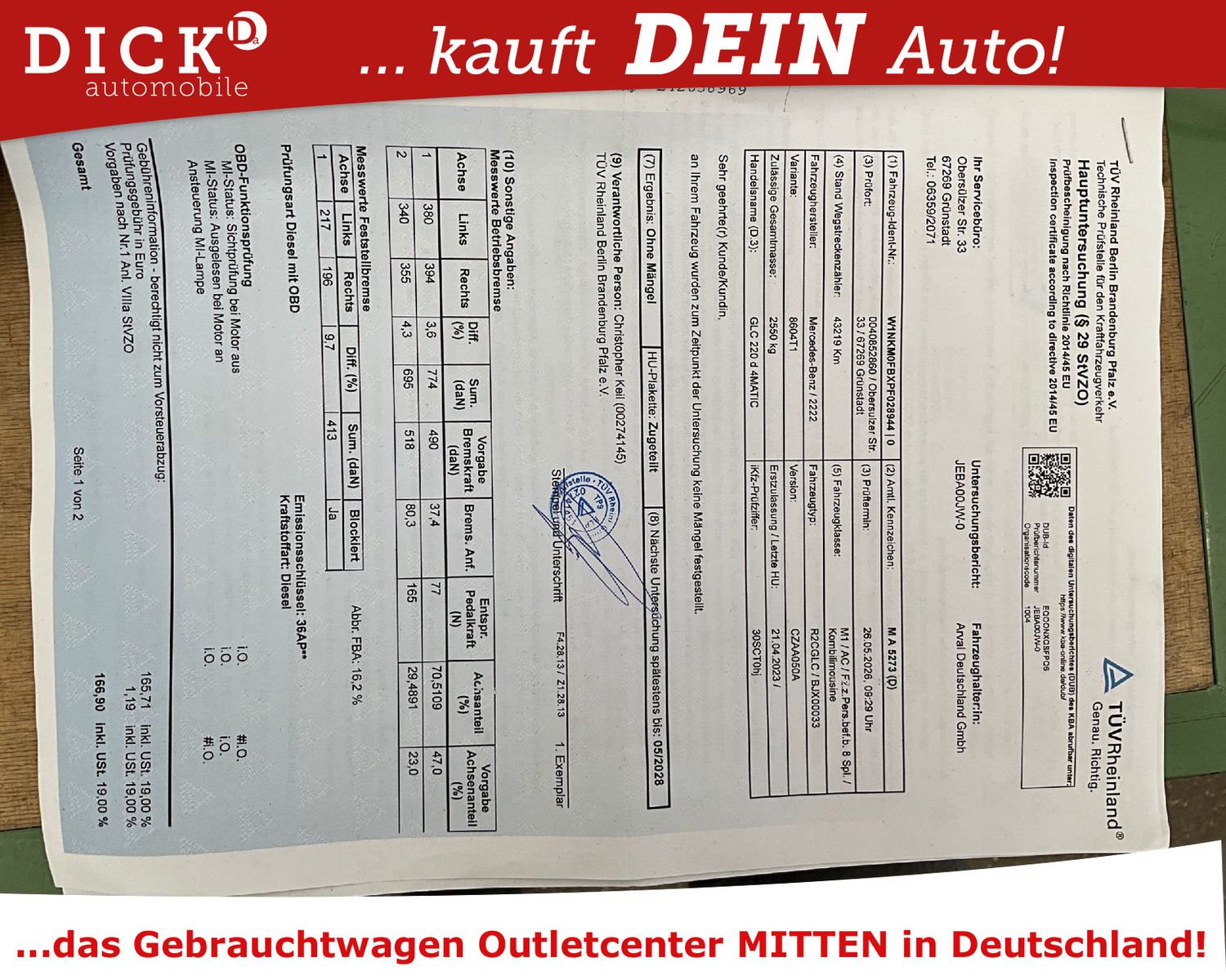 Fahrzeugabbildung Mercedes-Benz GLC 220d Ava LED/NAVI/ACC/VIRTU/HIFI/SHZ/AHK/8Fa