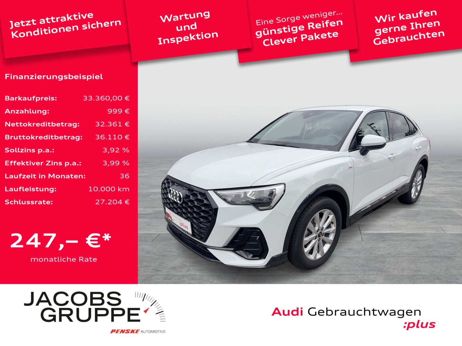 Audi Q3 Sportback 35TFSI S line Black ACC AHK Navi
