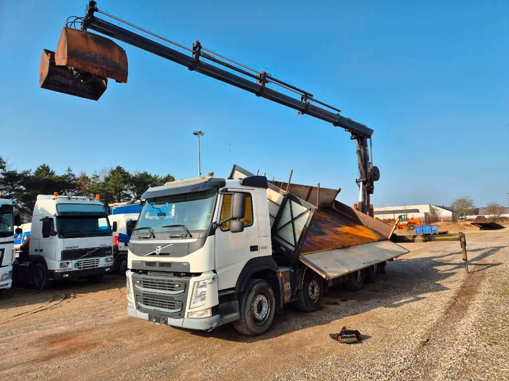 Volvo FM 460 8x4/4 //HIAB 211 EP-4 // 3 sidetip
