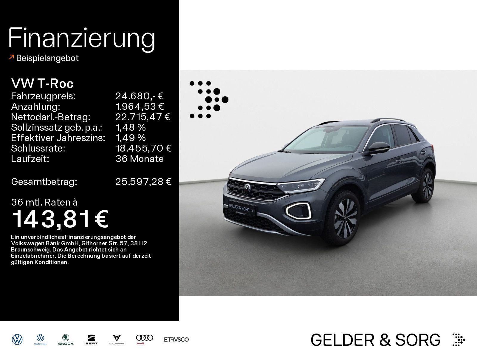 Volkswagen T-Roc 2.0 TDI Goal LED*RFK*ACC*CarPlay*DAB+