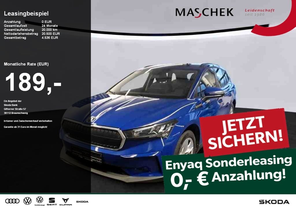 Skoda Enyaq 50 Sonderleasing ohne Anzahlung! AUT LED