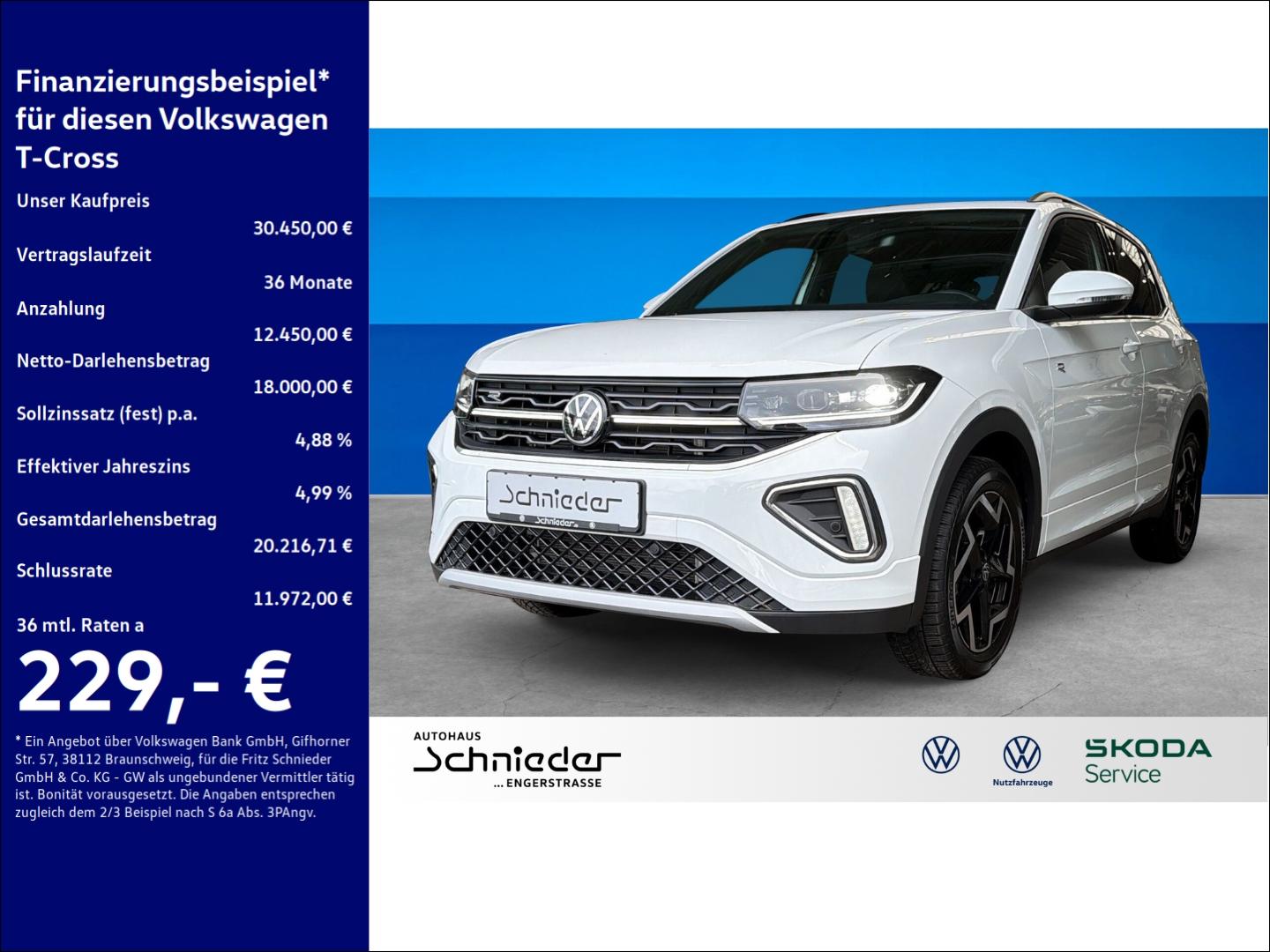 Volkswagen T-Cross 1.5 TSI R-Line Rear View AHK Clima LED