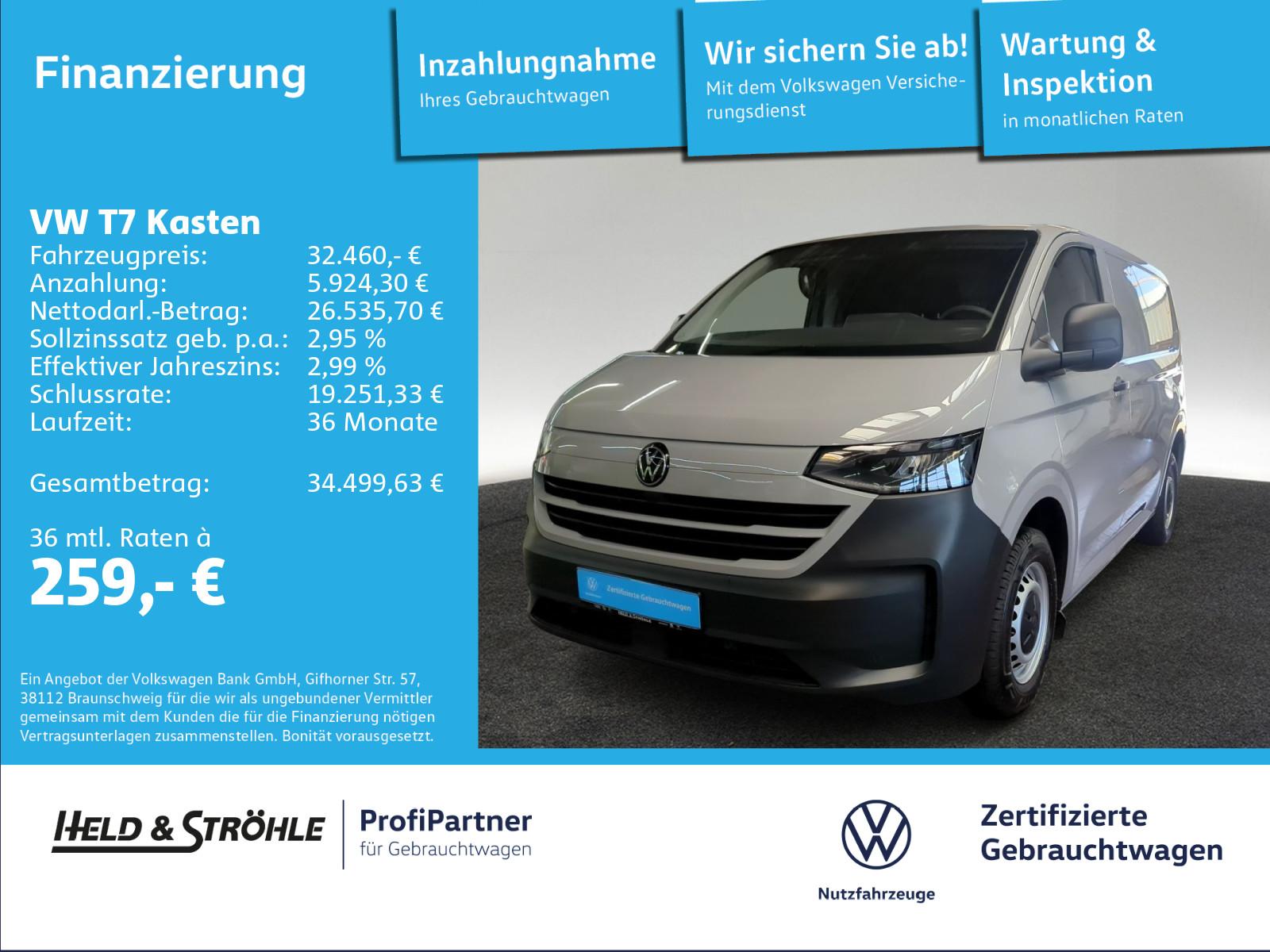 Volkswagen T7 Kasten 2.0 TDI KR L1H1 AHK NAV KAM LED KLIMA
