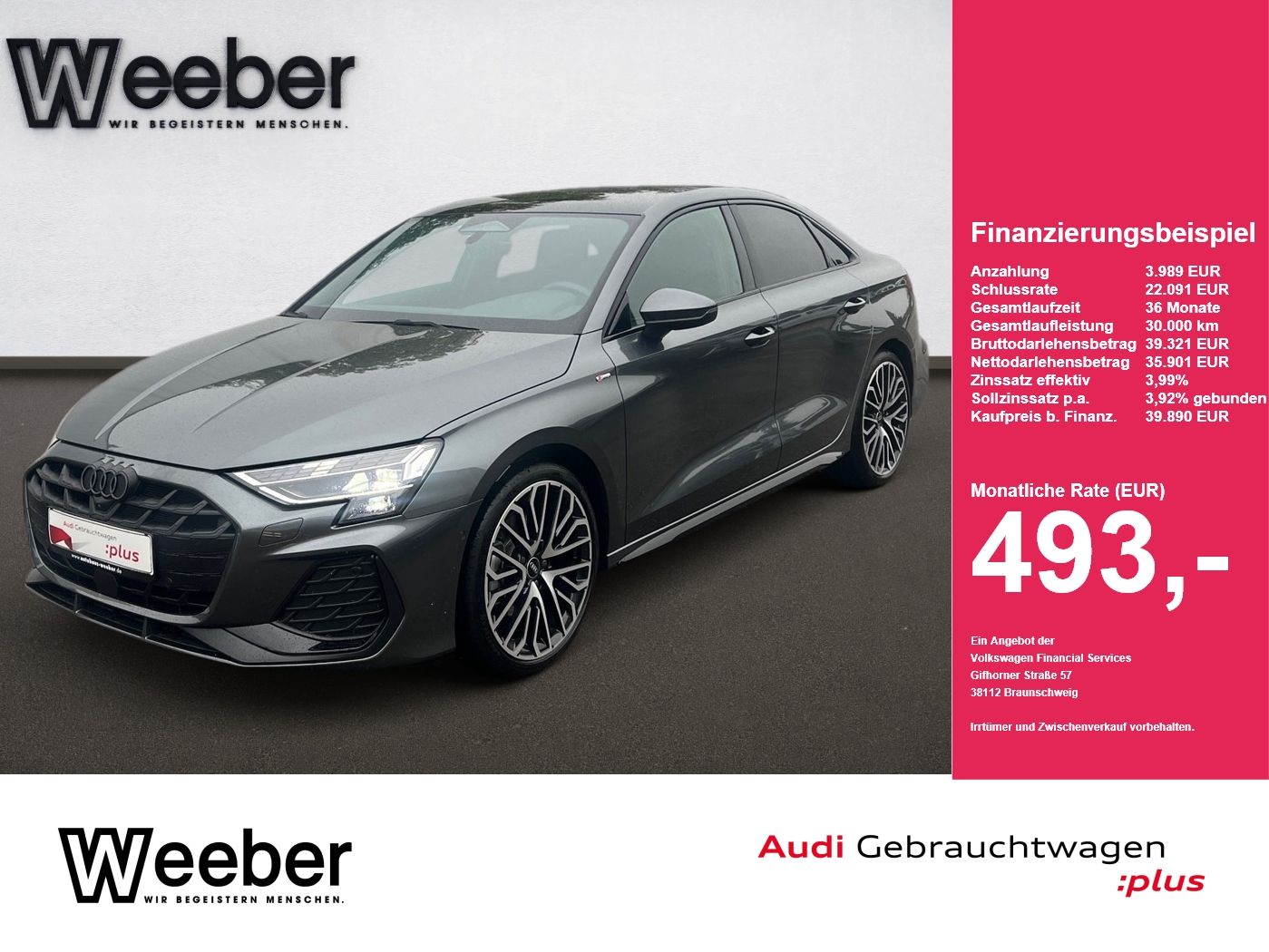 Audi A3 Limousine S line *BLACKSTYLE*360° CAM*STHZ*VO