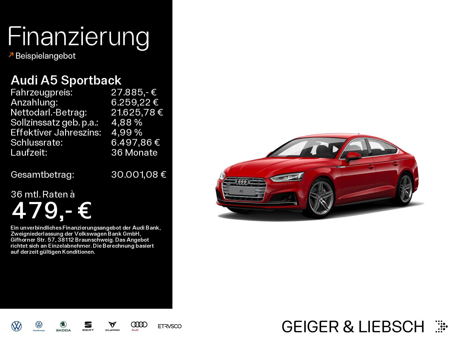 Audi A5 Sportback 2,0 TFSI quattro S-Line+Matrix+ACC