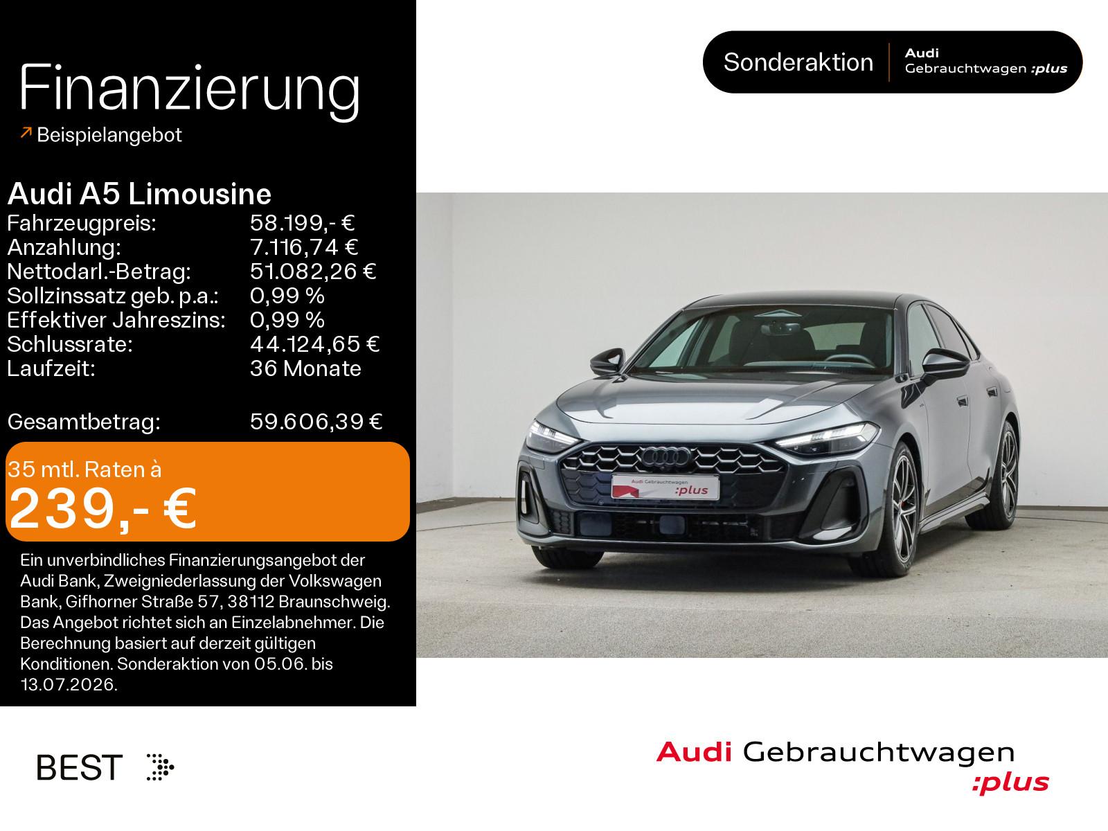 Audi A5 Limousine e-hybrid quattro S-LINE*0,99%-Finan